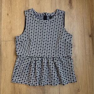 Ann Taylor Womens Peplum Tank Top Sleeveless Geometric